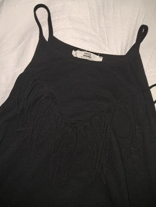 Top Mango Negro Talla M fiesta