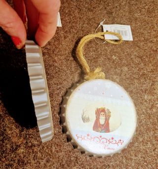 2x Decorazioni Albero Natale Latta Smaltata