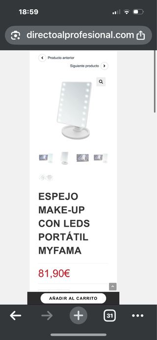 Espejo Portátil ID Italian con LEDs