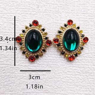 Pendientes vintage estilo palacio oro y verde
