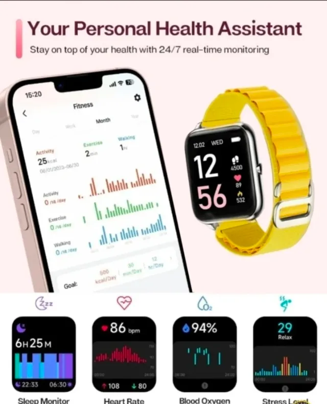 SmartWatch Pro Plata y Amarillo