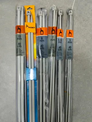 Ferri da lana Pony 10mm, 8mm, 7mm, 5.5mm, 5mm