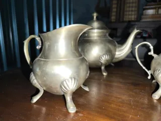 Servicio de té vintage metal