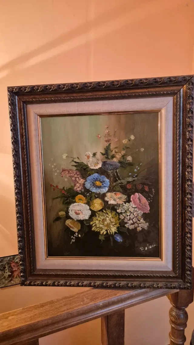Cuadro Óleo Flores Pintado a Mano