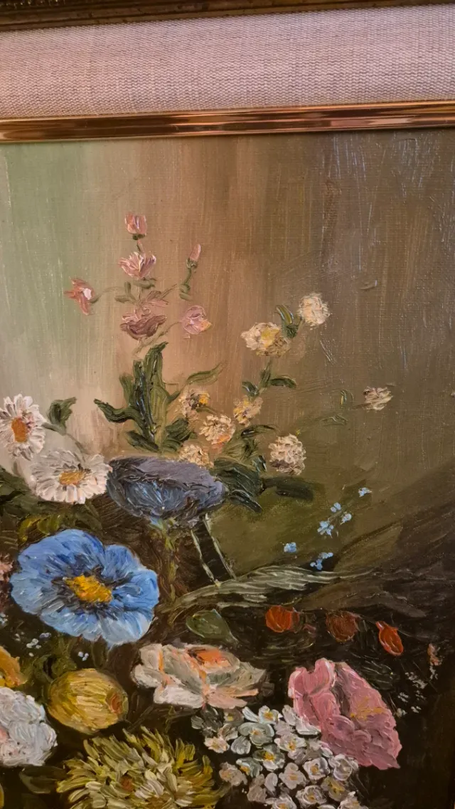 Cuadro Óleo Flores Pintado a Mano