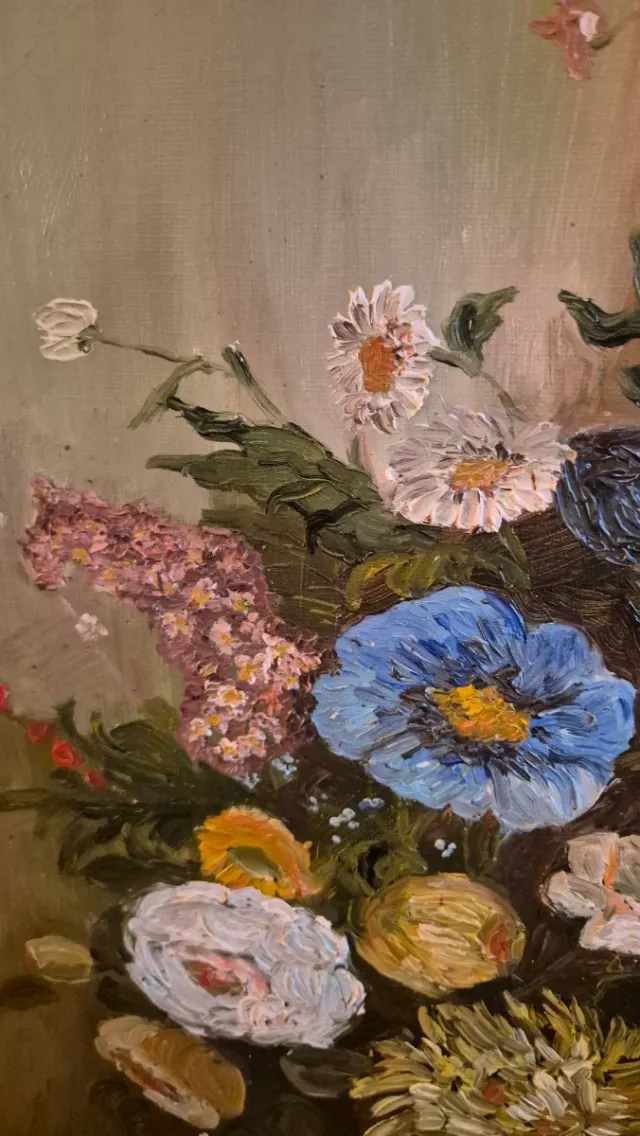 Cuadro Óleo Flores Pintado a Mano