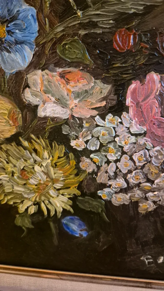 Cuadro Óleo Flores Pintado a Mano