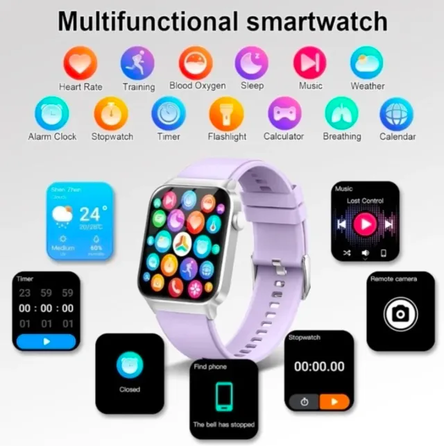 SmartWatch Pro Plata/Morado