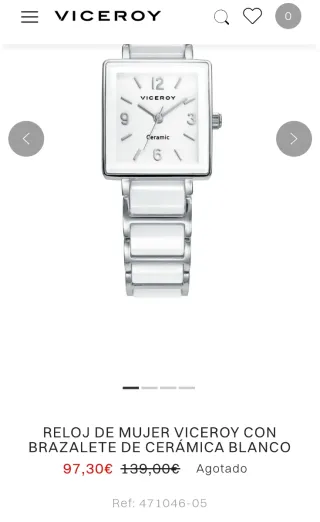 Reloj Viceroy Mujer Cerámica Blanco