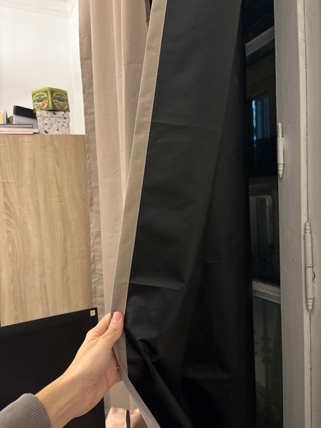 Cortinas opacas beige/marrón