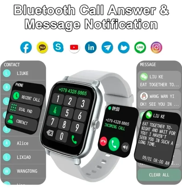 SmartWatch Pro Plata y Blanco