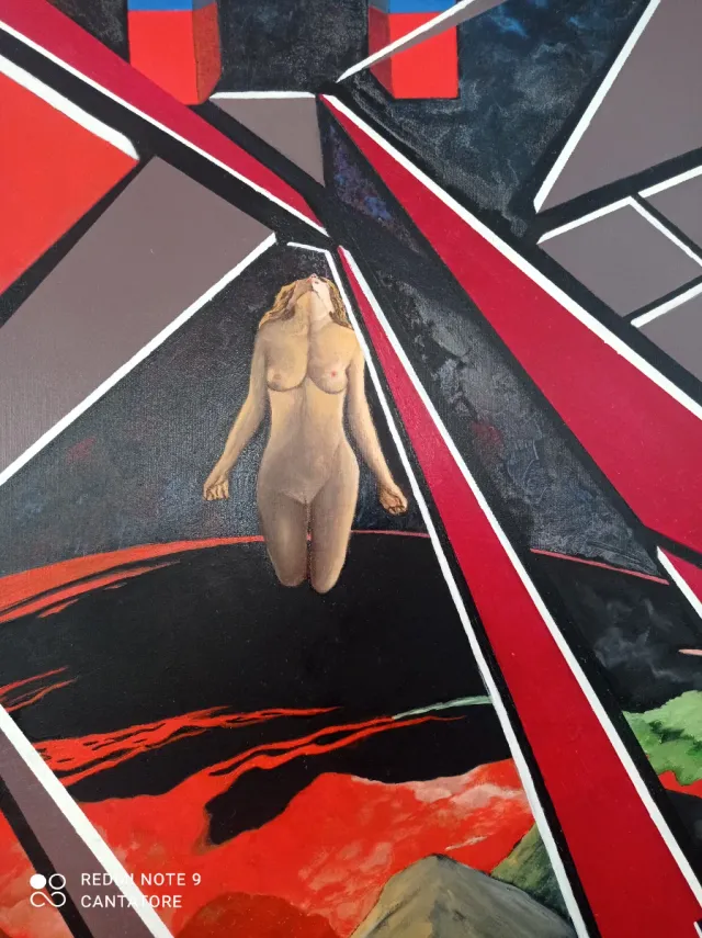 Dipinto Possibilista Olio su Tela Astratto