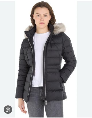 Abrigo Negro Plumas Tommy Hilfiger Talla 5XL