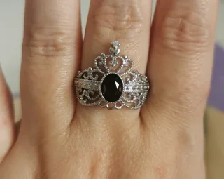 Anillo Cuarzo Ahumado natural, ajustable.