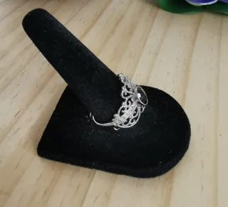 Anillo Cuarzo Ahumado natural, ajustable.