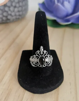 Anillo Cuarzo Ahumado natural, ajustable.