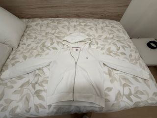 Sudadera Tommy Hilfiger Blanca Cremallera