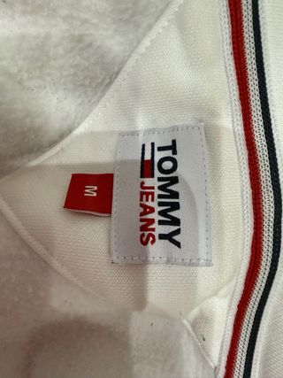 Sudadera Tommy Hilfiger Blanca Cremallera