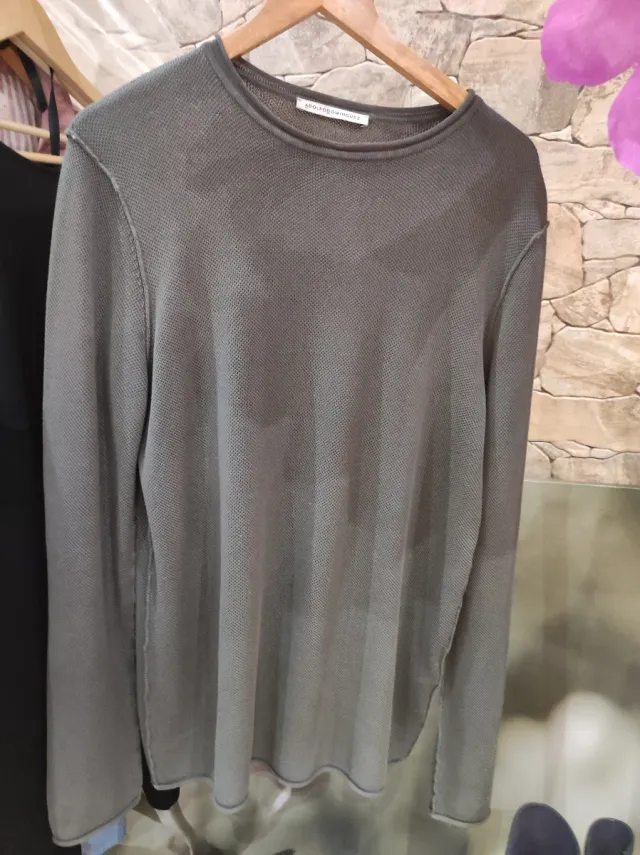 Adolfo Dominguez blusa hombre en punto verde oliva