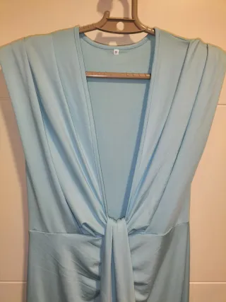 Vestido largo azul de licra talla M