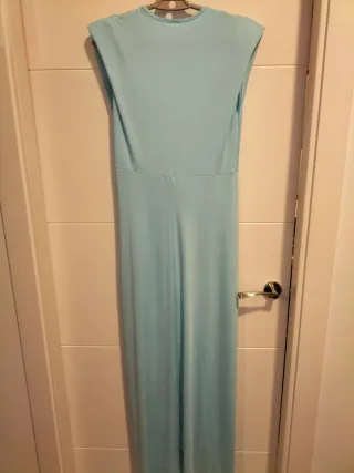 Vestido largo azul de licra talla M