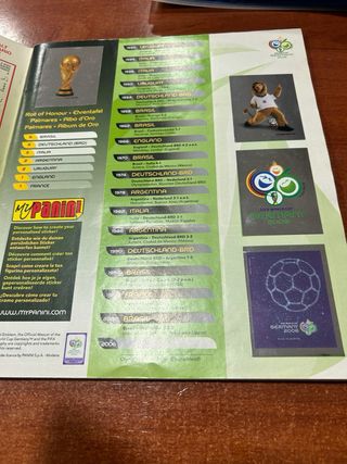 Álbum Panini Mundial Alemania 2006