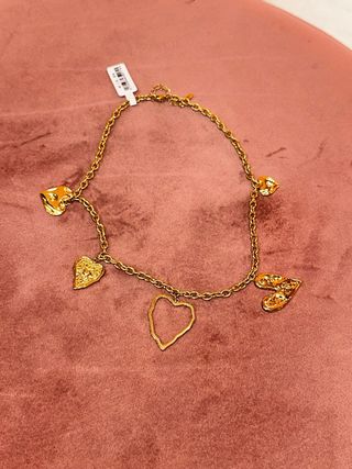 Collana cuori in acciaio dorato