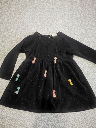 Vestido Zara Negro Tassels Talla 92