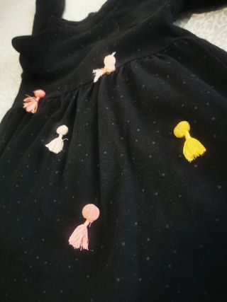 Vestido Zara Negro Tassels Talla 92