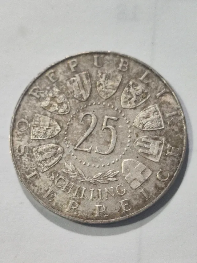 Moneda Plata 25 Shilling Austria 1958