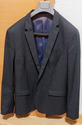 Americana Mango Talla 54 Azul/Gris