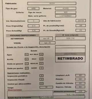 Botella buceo 5 Lt, espaldera Cressi y Regulador.