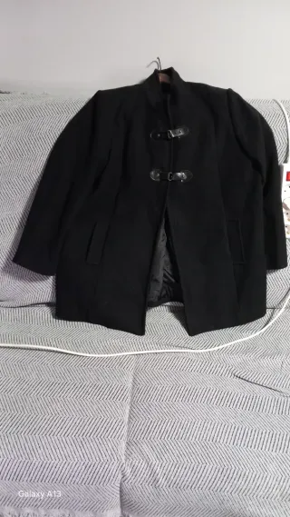 Chaquetón 3/4 mujer negro