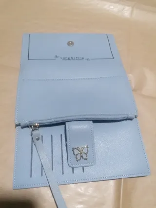 Borsello donna azzurro con farfalla