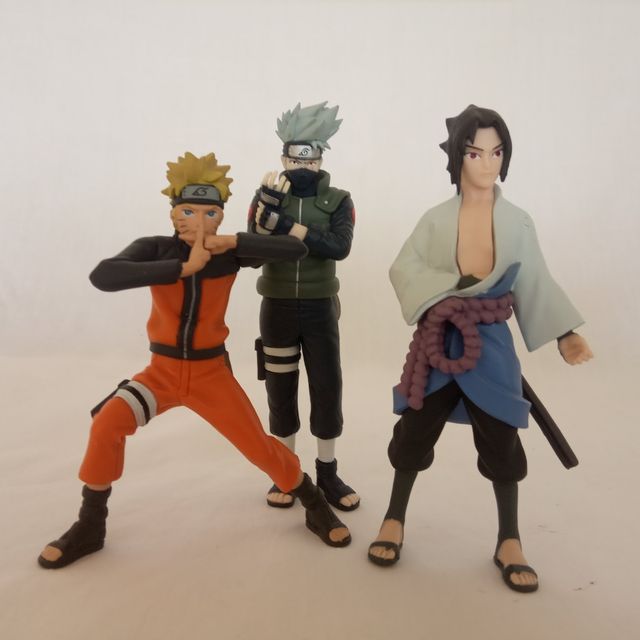Set di 3 Figure: Naruto, Kakashi, Sasuke 11,5 cm