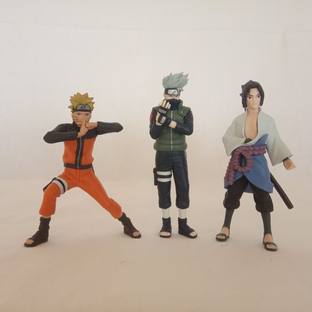 Set di 3 Figure: Naruto, Kakashi, Sasuke 11,5 cm