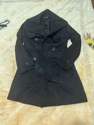 Gabardina negra mujer