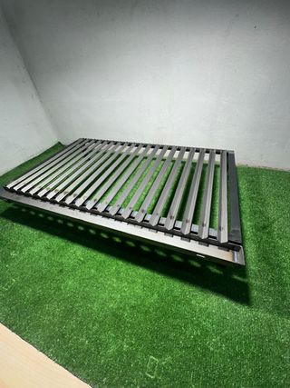 Griglia 90x50 cm in V con grassoiera per barbecue