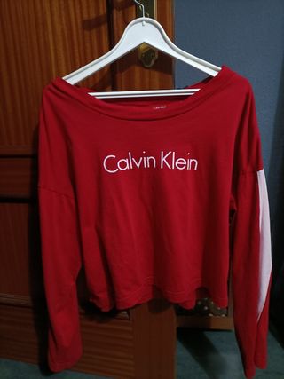 Sudadera Calvin Klein Roja Mujer XL