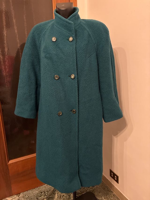 Cappotto lana donna color ottanio