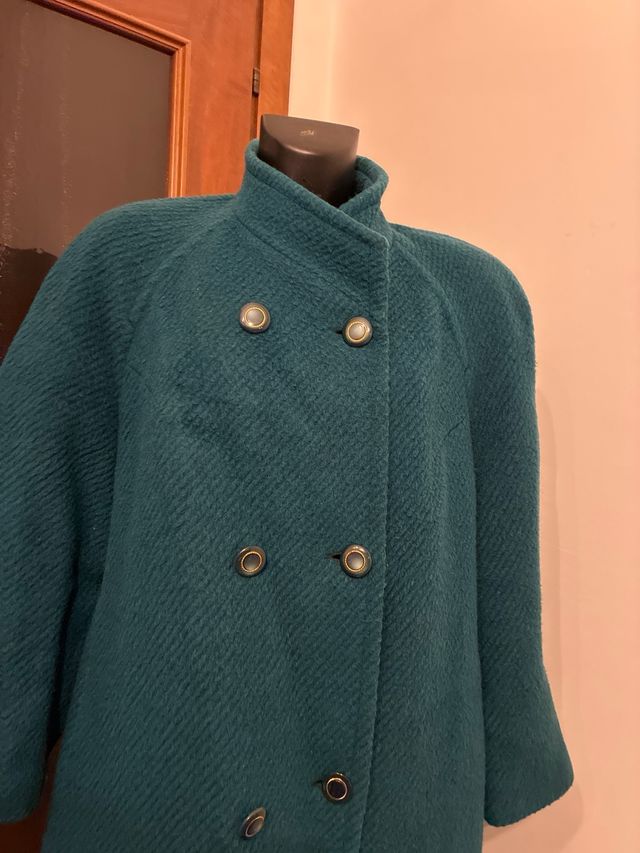 Cappotto lana donna color ottanio