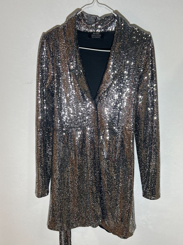 Vestido lentejuelas Bershka