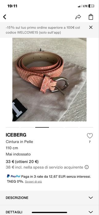 Cintura rosa con hebilla corazón