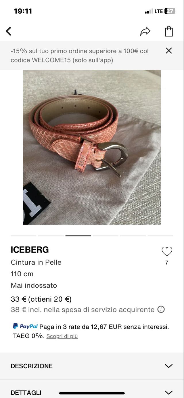 Cintura rosa con hebilla corazón