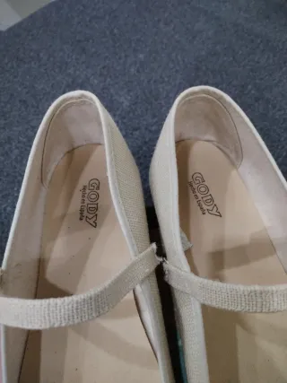 Manoletinas Beige Talla 37 Velcro