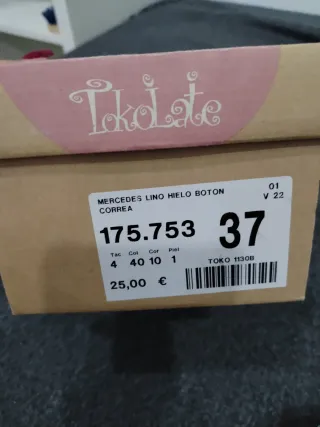 Manoletinas Beige Talla 37 Velcro