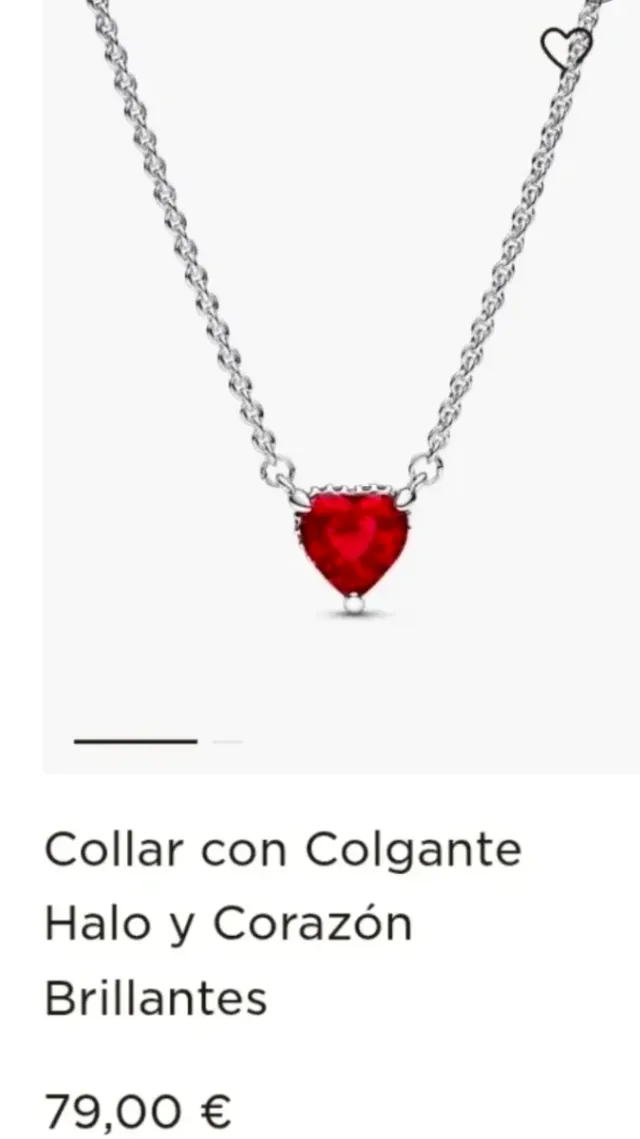 Collar Pandora Corazón Brillante Plata