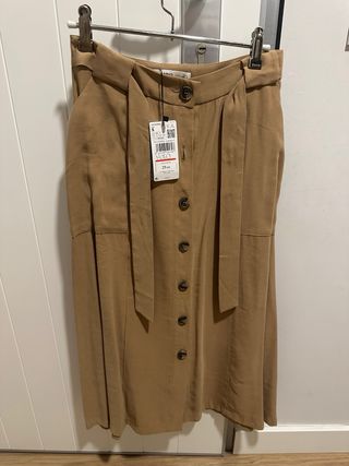 Falda larga Mango marrón