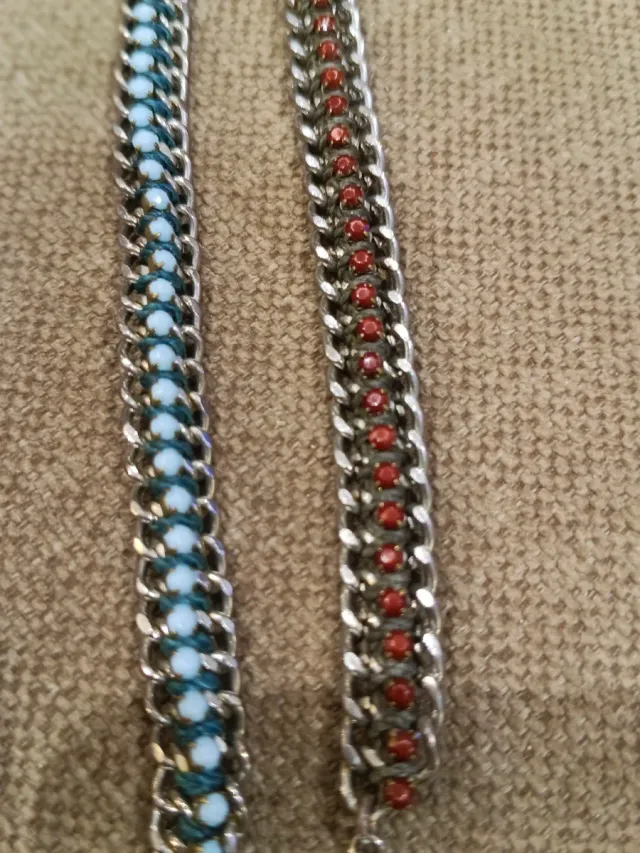 Pack 2 Pulseras Turquesa y Roja