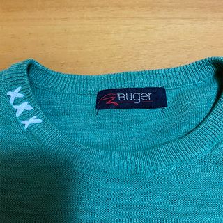 Buger Maglione Pullover Verde M Basic Classico